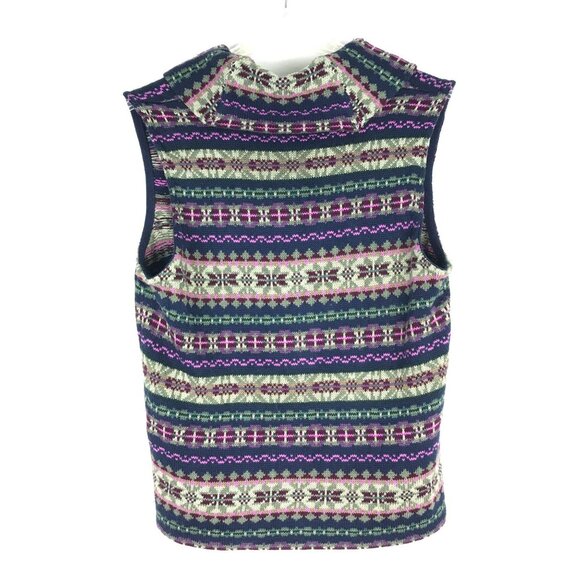 Vintage Chaps Sweater Vest Button Front Collared Fair Isle Preppy Cottagecore - Picture 9 of 10